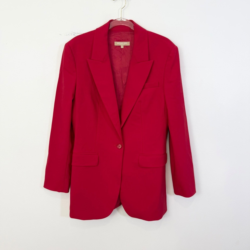 Michael Kors Collection Crimson Virgin Wool Blazer Made in Italy Size 8